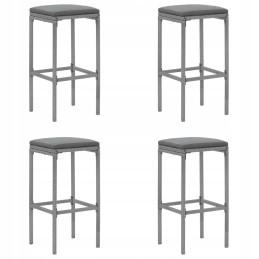 5 dalių baro baldų komplektas su pagalvėlėmis, pilkas pe rotangas