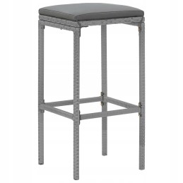 5 dalių baro baldų komplektas su pagalvėlėmis, pilkas pe rotangas