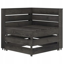 Vidaxl 5 dalių sodo poilsio komplektas, pilka impregnuota pušis, 306