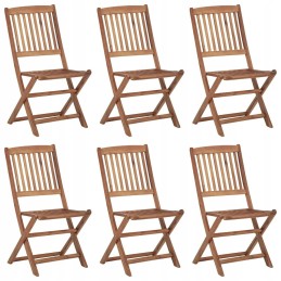 Sulankstomos sodo kėdės, 6 vnt., su pagalvėlėmis, akacijos mediena