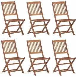 Sulankstomos sodo kėdės, 6 vnt., su pagalvėlėmis, akacijos mediena