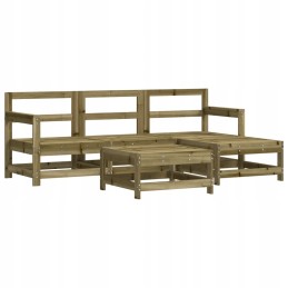 Vidaxl 5 dalių sodo baldų komplektas, impregnuota pušies mediena