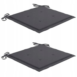 Vidaxl sodo kėdės, 2 vnt, antracito pagalvėlės, tikmedžio