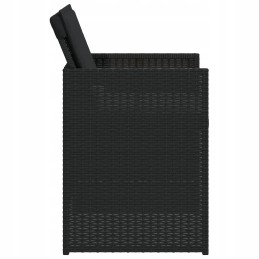 Vidaxl sodo baldų komplektas, juodas, 5 vnt. + mikropluošto šluostės 50x60 audinys h