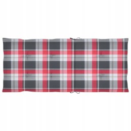 Medinės sodo kėdės su pagalvėlėmis 57x69x111, raudonu languotu raštu