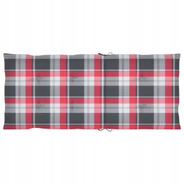 Sodo kėdės su pagalvėlėmis – akacijos medienos, raudonai languoto rašto