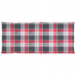 Sodo kėdė su pagalvėle - akacijos mediena - raudonai languota - 57x69x111