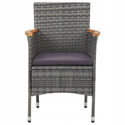 5 dalių sodo baldų komplektas, pilka, polyra