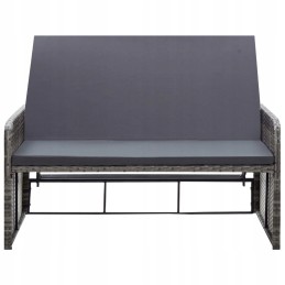 Vidaxl 2 dalių sodo poilsio komplektas, pagalvėlės, rotango, pilka
