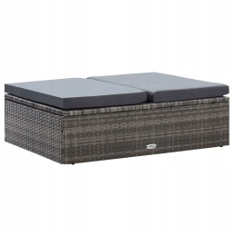 Vidaxl 2 dalių sodo poilsio komplektas, pagalvėlės, rotango, pilka