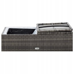 Vidaxl 2 dalių sodo poilsio komplektas, pagalvėlės, rotango, pilka