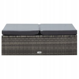 Vidaxl 2 dalių sodo poilsio komplektas, pagalvėlės, rotango, pilka