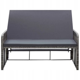 Vidaxl 2 dalių sodo poilsio komplektas, pagalvėlės, rotango, pilka