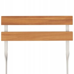 7 dalių sulankstomas bistro rinkinys, akacijos mediena ir plienas