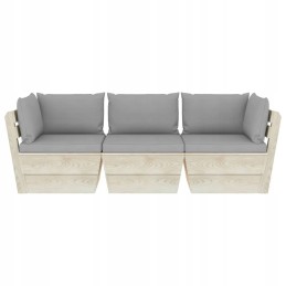 Sodo 3-vietė sofa iš padėklų, su pagalvėmis, medžiaginė
