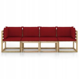 4-vietė sodo sofa su spalvingomis pagalvėmis