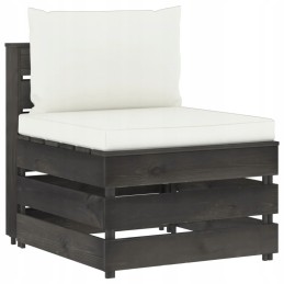 Vidaxl 3 dalių sodo poilsio komplektas, su pagalvėlėmis, medinis