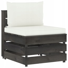 Vidaxl 3 dalių sodo poilsio komplektas, su pagalvėlėmis, medinis