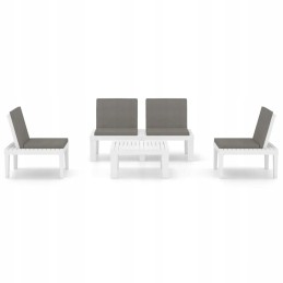 Sodo poilsio komplektas, baltas, antracitas, plastikas, 65x65x33cm/65x65x70