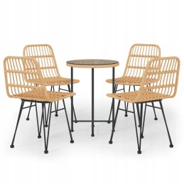 Vidaxl 5 dalių sodo baldų komplektas, polirotangas