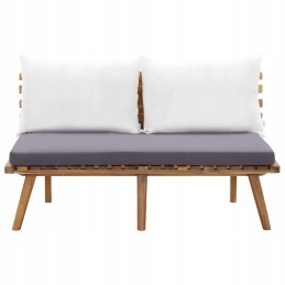 Akacijos medinių sodo baldų komplektas, 5 dalių, pilka/balta 1