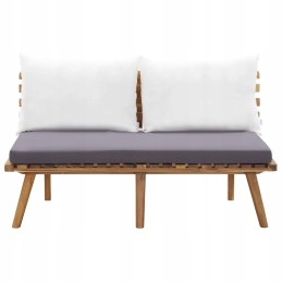 Akacijos medžio sodo baldų komplektas, 115x65x65 cm, tamsiai pilka/balta