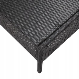 5 dalių juodo pe rotango sodo sofos komplektas