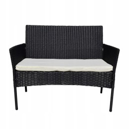 Sodo baldų komplektas 4 žmonėms, technorotango sofa su kėdėmis ir stalu