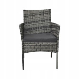 Sodo baldų komplektas iš technoratano, staliukas iš rotango + pilka sofa