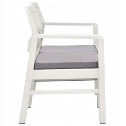 4 dalių sodo sofos komplektas, plastikinis, baltas