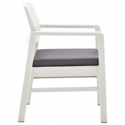 4 dalių sodo sofos komplektas, plastikinis, baltas