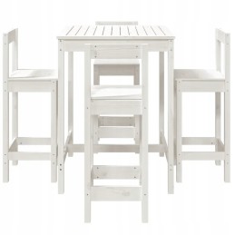 Vidaxl 5 dalių sodo baro baldų komplektas, baltas, pušies mediena