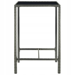 Vidaxl 5 dalių baro komplektas sodui, su pagalvėlėmis, pe rotango, pilka