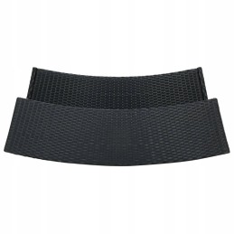 Pe rotango baro baldų komplektas - juodas, kreminis - 120x55x110cm