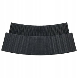 Per rotango baro baldų komplektas, juodas, 120x55x110cm, 4x taburetės, 4x pagalvėlės