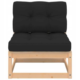 4 dalių sodo poilsio komplektas su pušies masyvo pagalvėlėmis