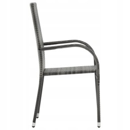 Vidaxl 5 dalių sodo baldų komplektas, polirotangas, pilka