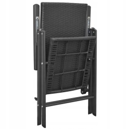 Vidaxl 5 dalių sodo baldų komplektas, juodas, 3060065