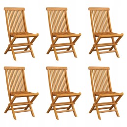 Vidaxl sulankstomos sodo kėdės, 6 vnt, tikmedžio masyvo