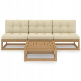 7 dalių sodo poilsio komplektas, pušies mediena, medaus ruda, chromas