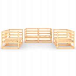 6 dalių Sodo poilsio komplektas pagamintas iš pušies masyvo