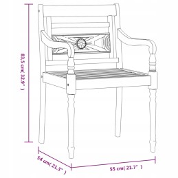 Batavia sodo kėdė - tikmedžio masyvo, balinta, 55x54x83,5 cm, 4 vnt.