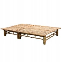 Vidaxl 2 vietų šezlongas su pagalvėlėmis, bambukas