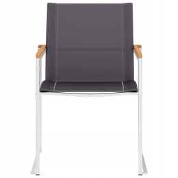 Sodo kėdės, 4 vnt, tekstilinis ir nerūdijantis plienas, pilkos spalvos