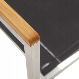 Sodo kėdės, 4 vnt, tekstilinis ir nerūdijantis plienas, pilkos spalvos