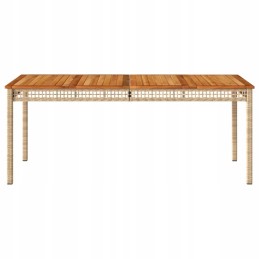 Vidaxl sodo stalas, smėlio spalvos, 180x90x75 cm, polirotangas ir akacija