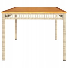 Vidaxl sodo stalas, smėlio spalvos, 180x90x75 cm, polirotangas ir akacija