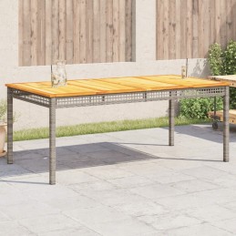 Vidaxl sodo stalas, pilkas, 180x90x75 cm, polirotangas ir akacija