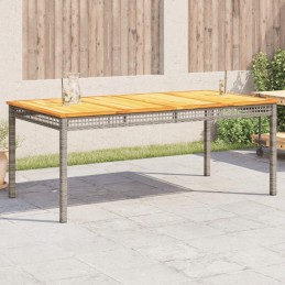 Vidaxl sodo stalas, pilkas, 180x90x75 cm, polirotangas ir akacija