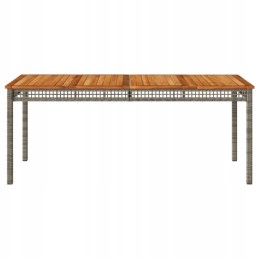 Vidaxl sodo stalas, pilkas, 180x90x75 cm, polirotangas ir akacija